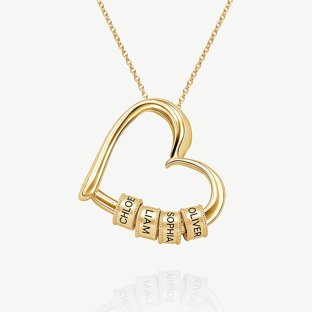 Hartketting met Gegraveerde Kralen