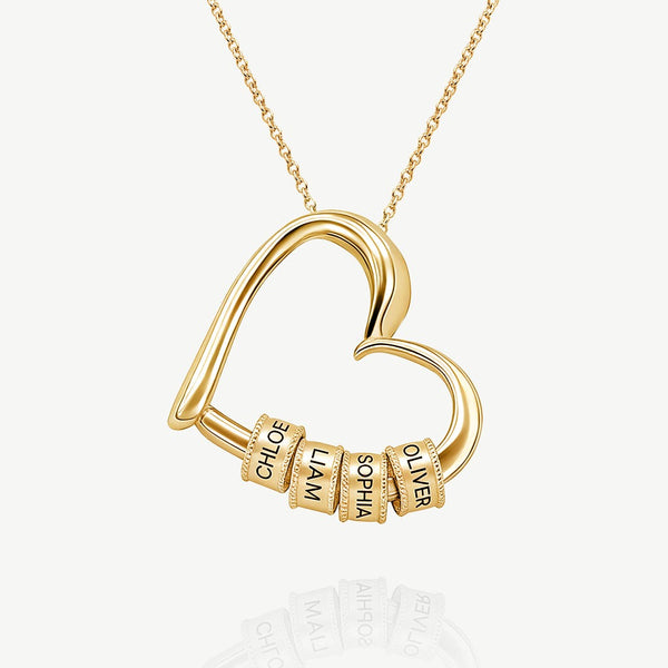 Hartketting met Gegraveerde Kralen