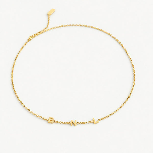 Familie Initialen Ketting — goud, 3 initialen