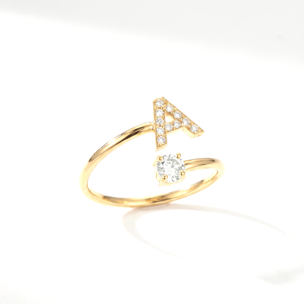 Verstelbare Initiaal Ring — studio