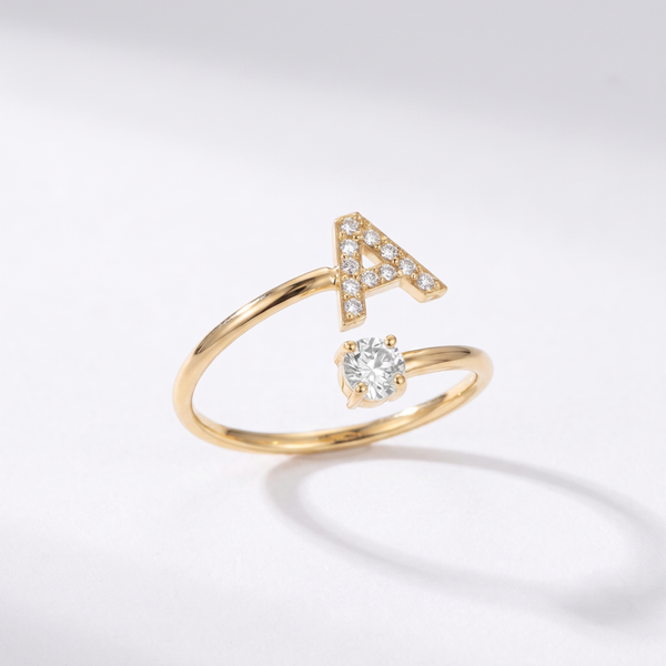 Verstelbare Initiaal Ring — studio