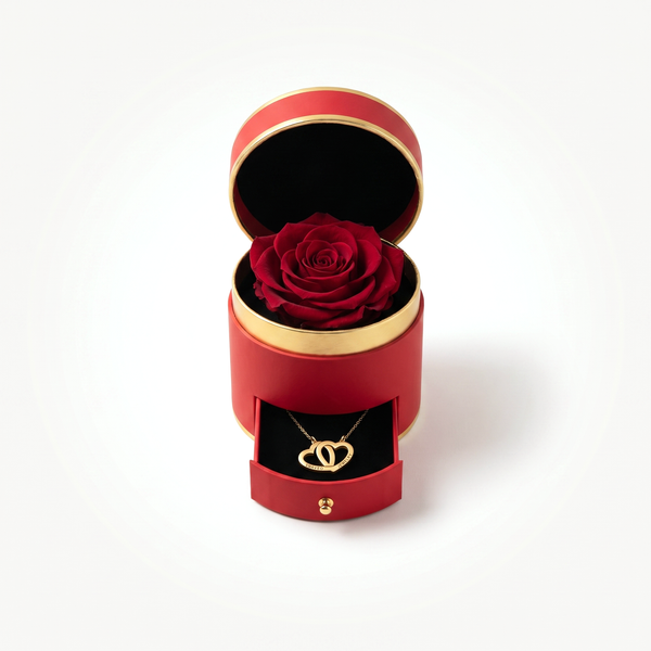 Eeuwige Rozenbox met Gegraveerde Ketting — studio