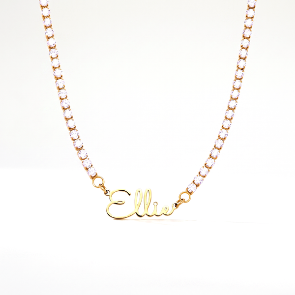 Signature Naam Tennisketting — studio