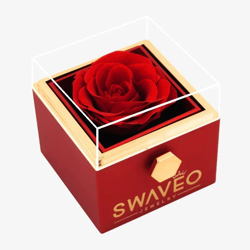Eeuwige Rozenbox met Gegraveerde Ketting